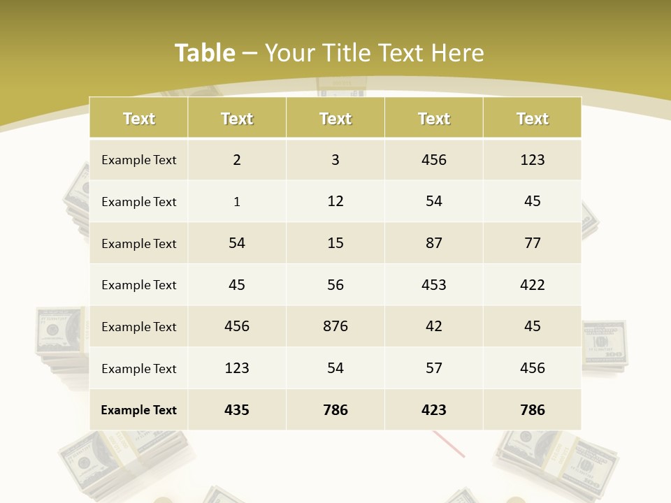 A Clock With Money On The Face Of It PowerPoint Template
