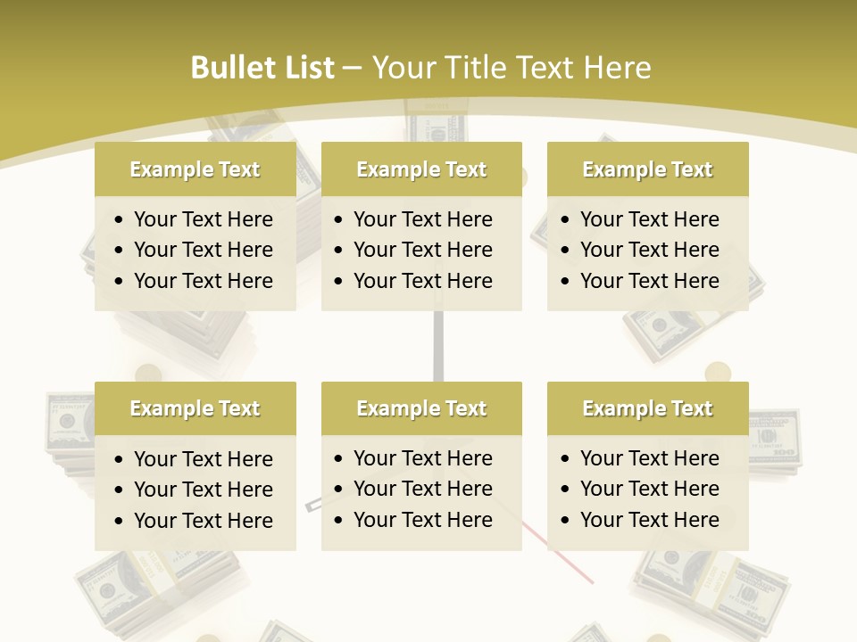 A Clock With Money On The Face Of It PowerPoint Template