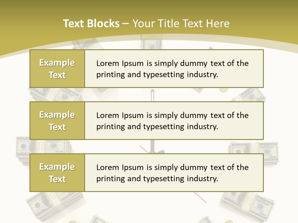 A Clock With Money On The Face Of It PowerPoint Template