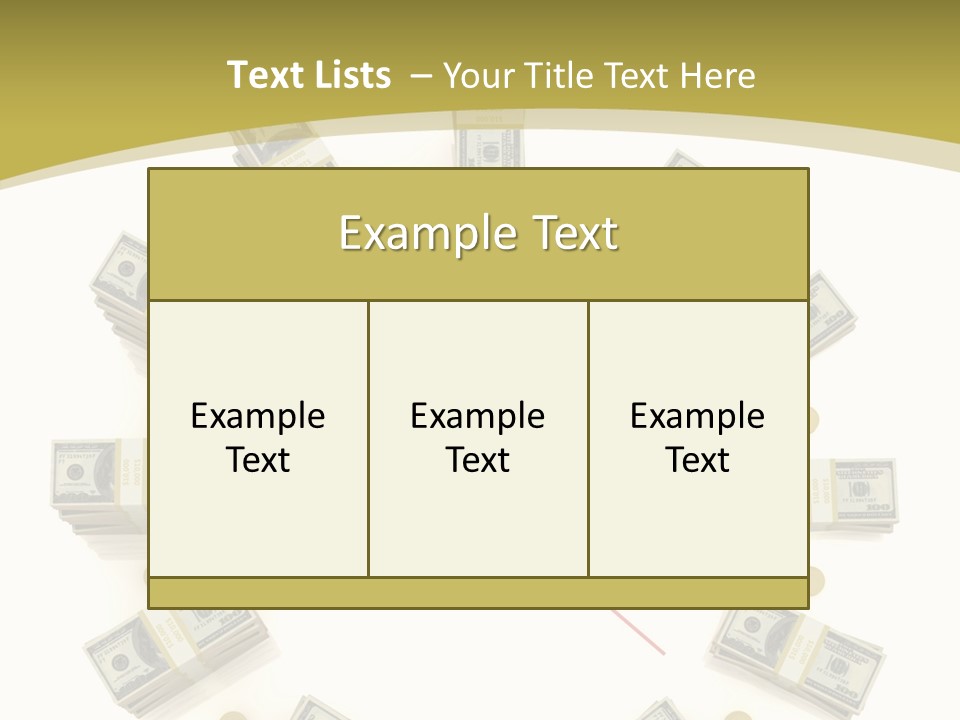 A Clock With Money On The Face Of It PowerPoint Template