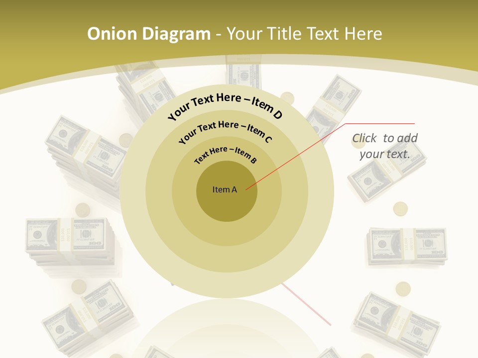 A Clock With Money On The Face Of It PowerPoint Template
