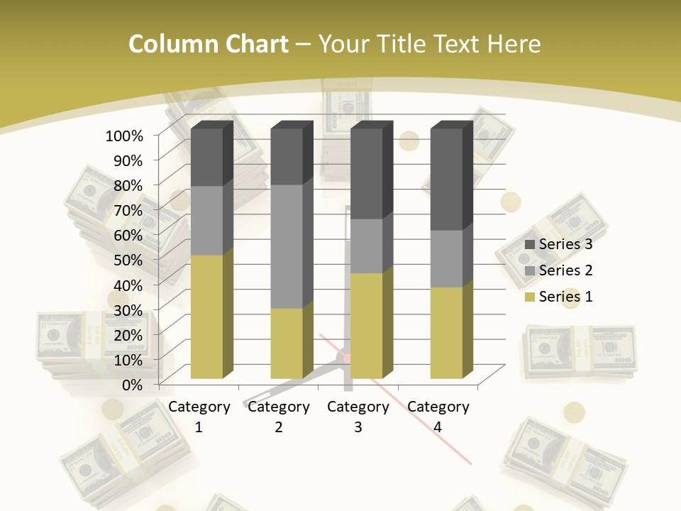 A Clock With Money On The Face Of It PowerPoint Template