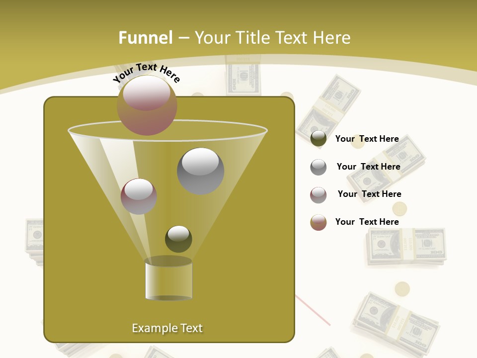 A Clock With Money On The Face Of It PowerPoint Template