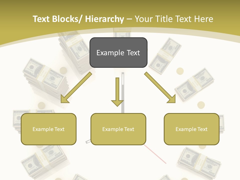 A Clock With Money On The Face Of It PowerPoint Template