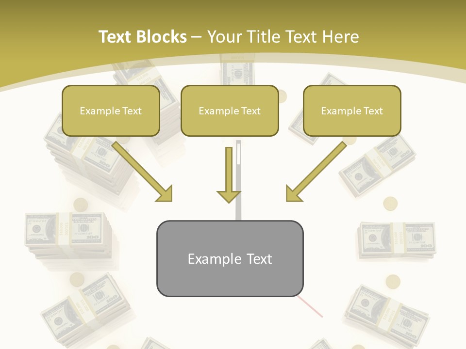 A Clock With Money On The Face Of It PowerPoint Template