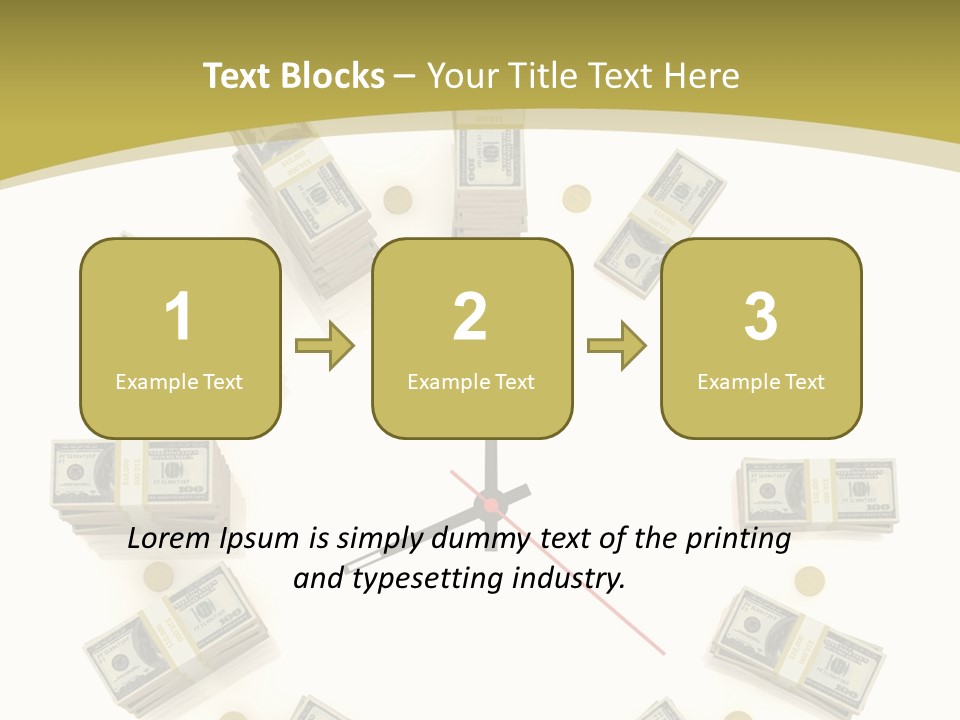 A Clock With Money On The Face Of It PowerPoint Template