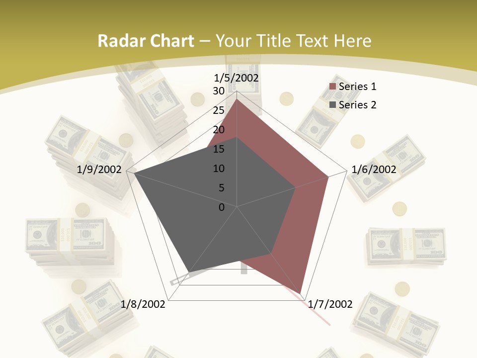 A Clock With Money On The Face Of It PowerPoint Template