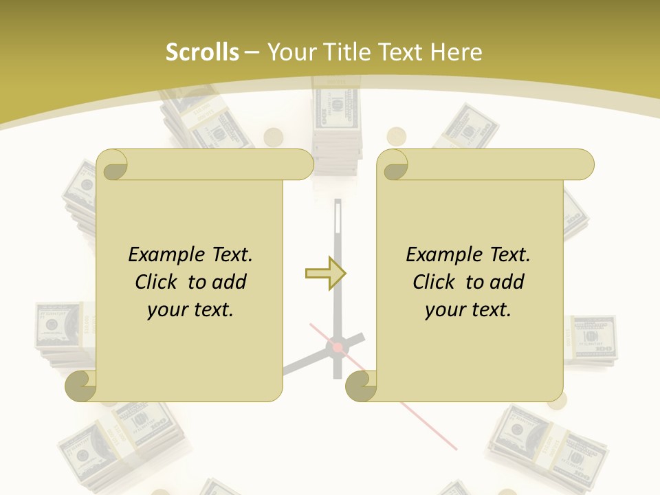 A Clock With Money On The Face Of It PowerPoint Template