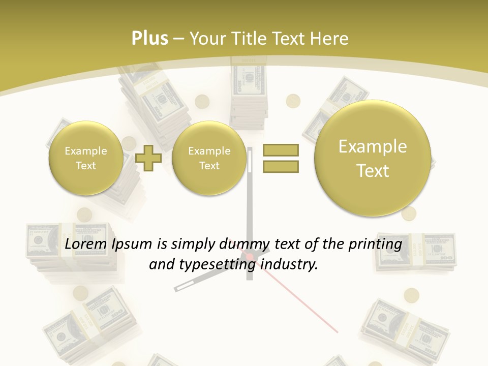 A Clock With Money On The Face Of It PowerPoint Template
