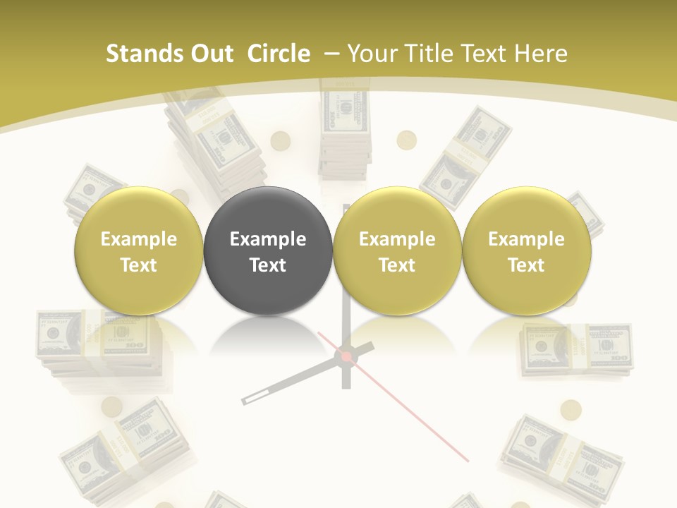 A Clock With Money On The Face Of It PowerPoint Template