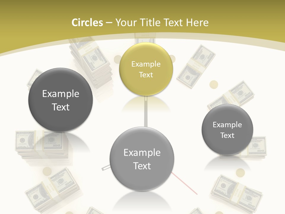 A Clock With Money On The Face Of It PowerPoint Template