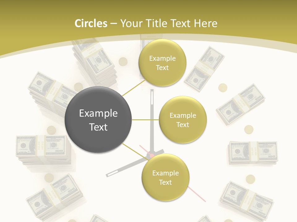 A Clock With Money On The Face Of It PowerPoint Template