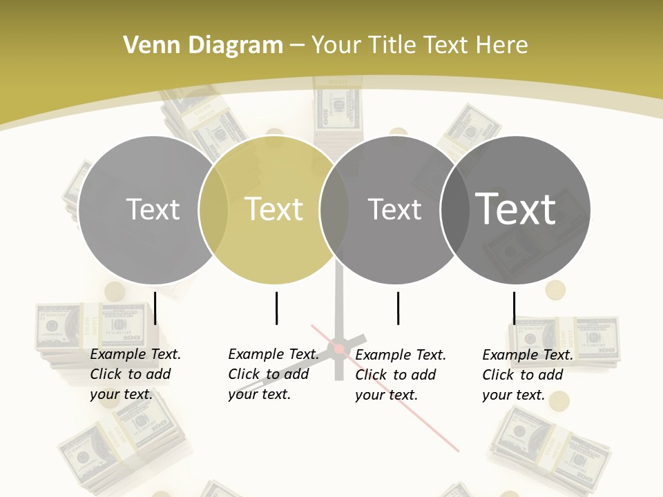 A Clock With Money On The Face Of It PowerPoint Template