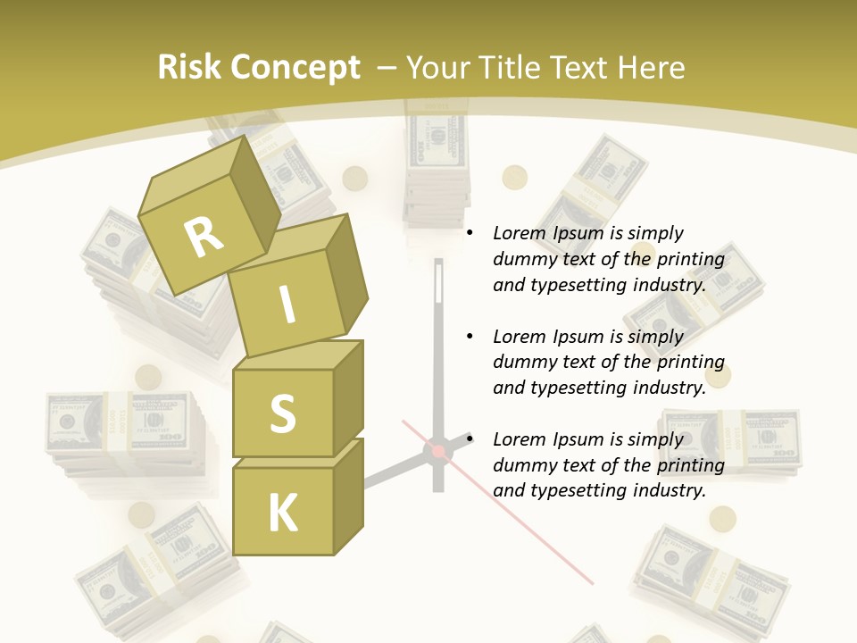 A Clock With Money On The Face Of It PowerPoint Template