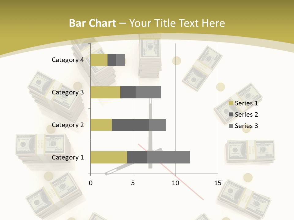 A Clock With Money On The Face Of It PowerPoint Template