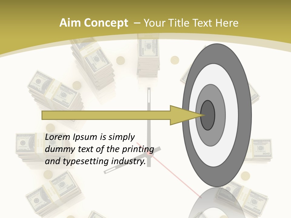 A Clock With Money On The Face Of It PowerPoint Template