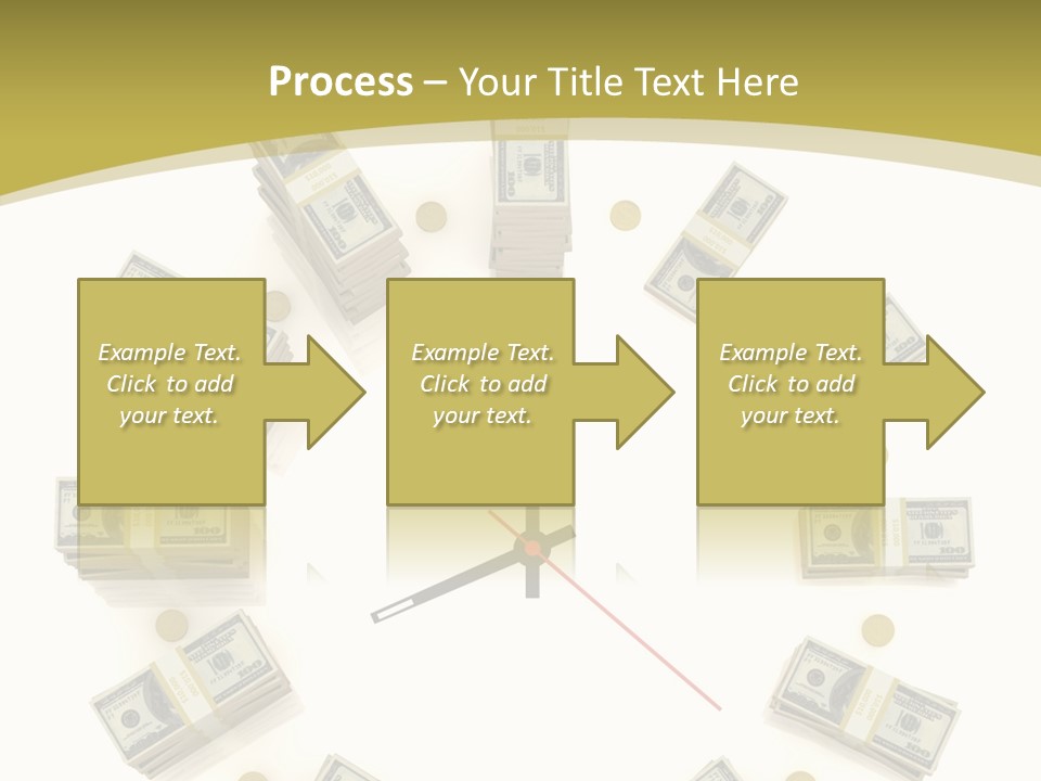 A Clock With Money On The Face Of It PowerPoint Template