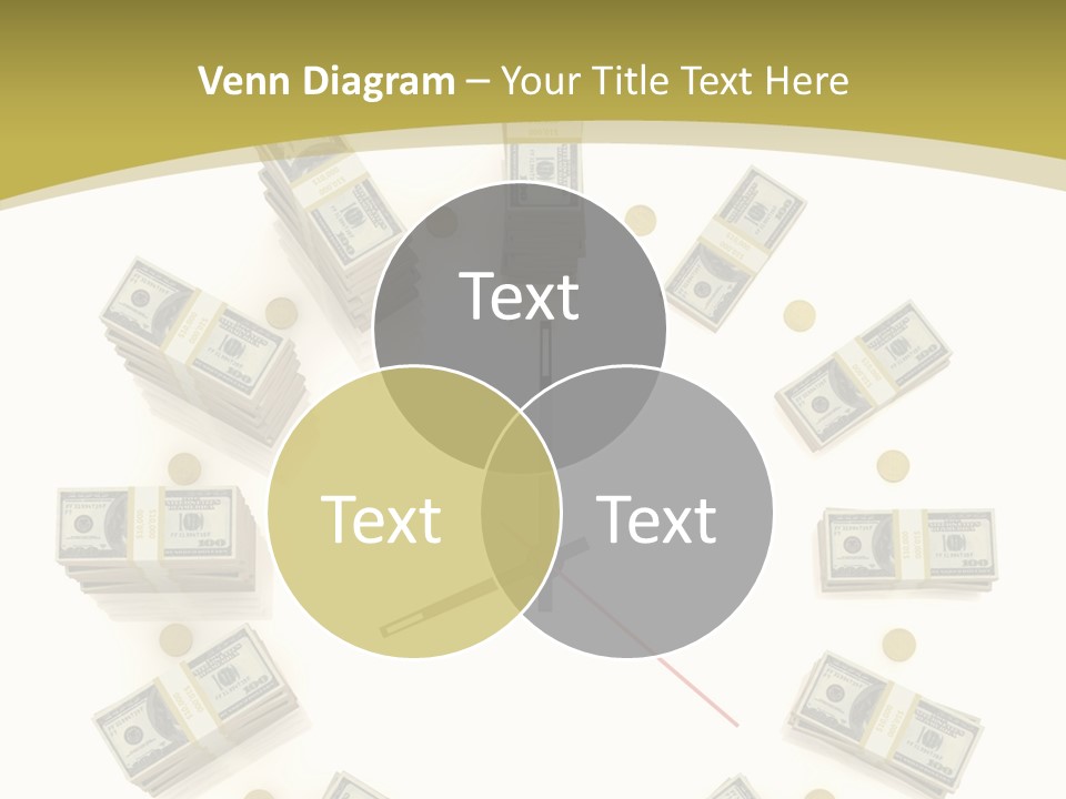 A Clock With Money On The Face Of It PowerPoint Template