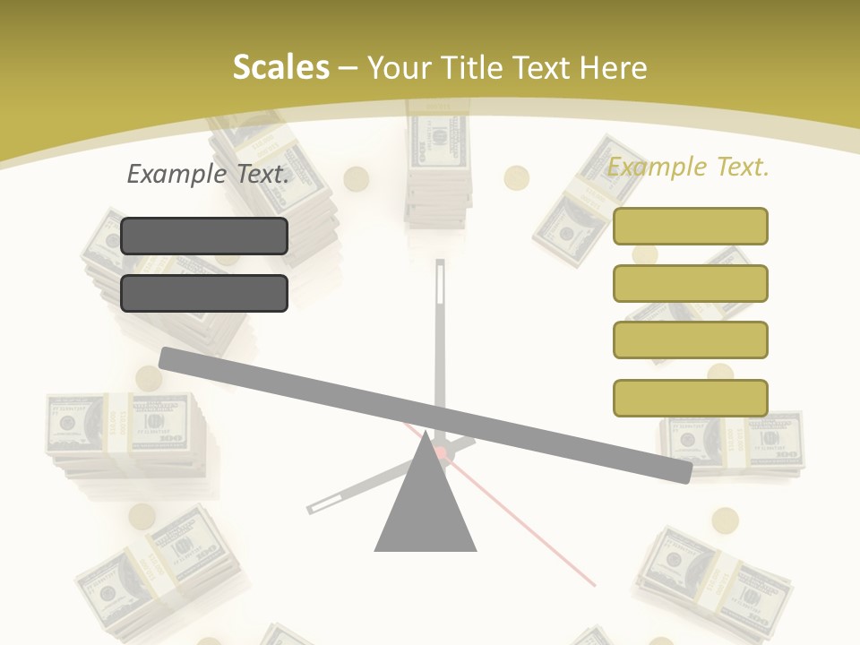 A Clock With Money On The Face Of It PowerPoint Template