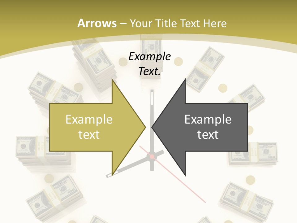 A Clock With Money On The Face Of It PowerPoint Template