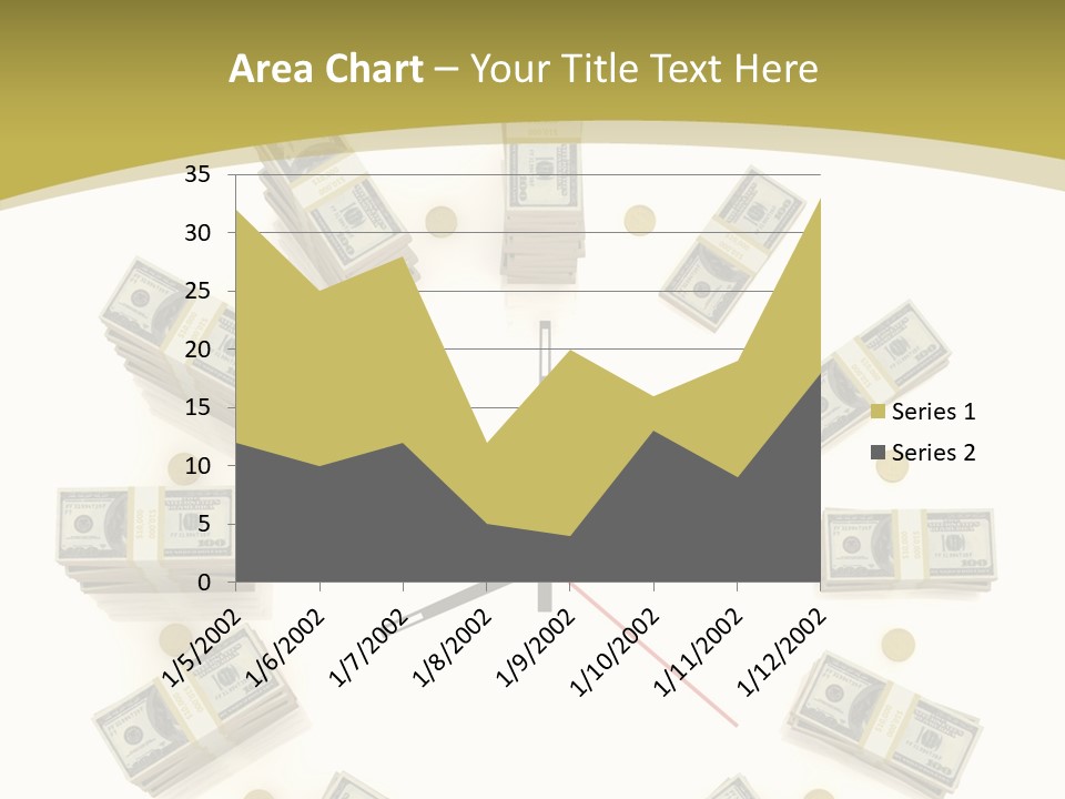 A Clock With Money On The Face Of It PowerPoint Template