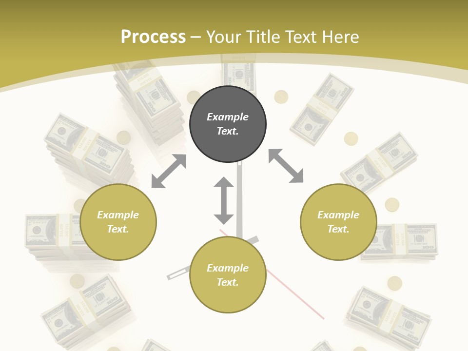 A Clock With Money On The Face Of It PowerPoint Template