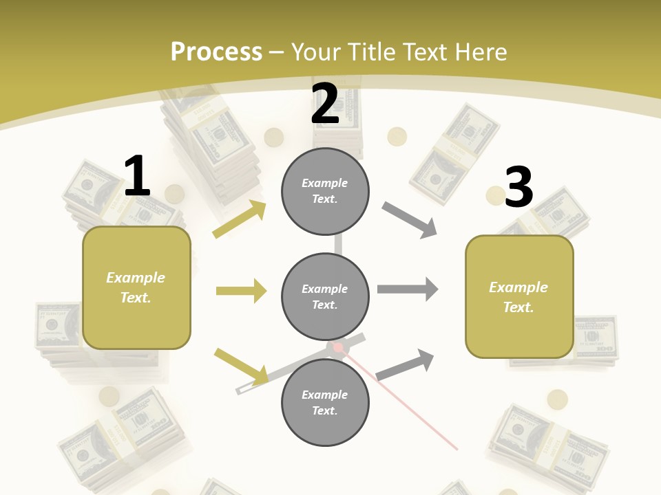 A Clock With Money On The Face Of It PowerPoint Template