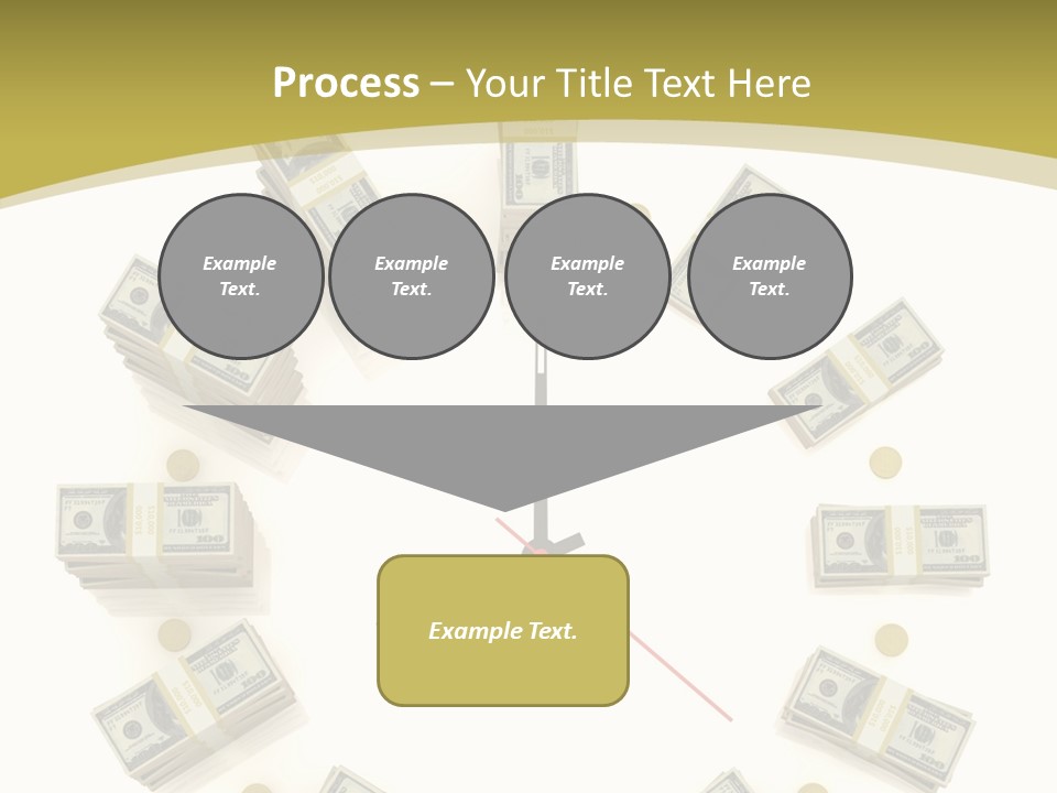 A Clock With Money On The Face Of It PowerPoint Template