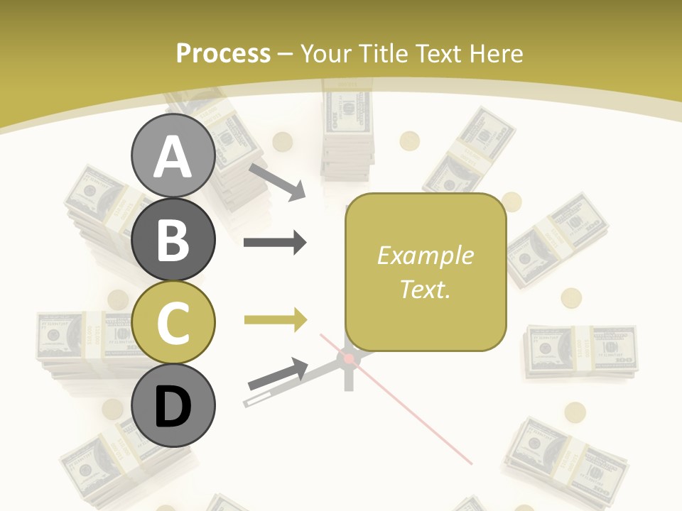 A Clock With Money On The Face Of It PowerPoint Template