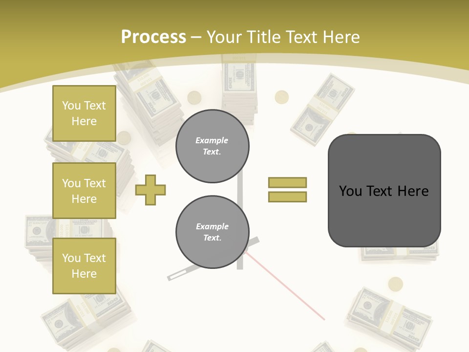 A Clock With Money On The Face Of It PowerPoint Template