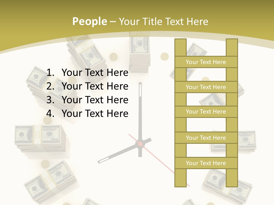 A Clock With Money On The Face Of It PowerPoint Template