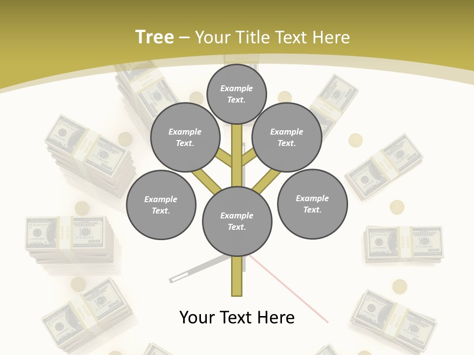 A Clock With Money On The Face Of It PowerPoint Template