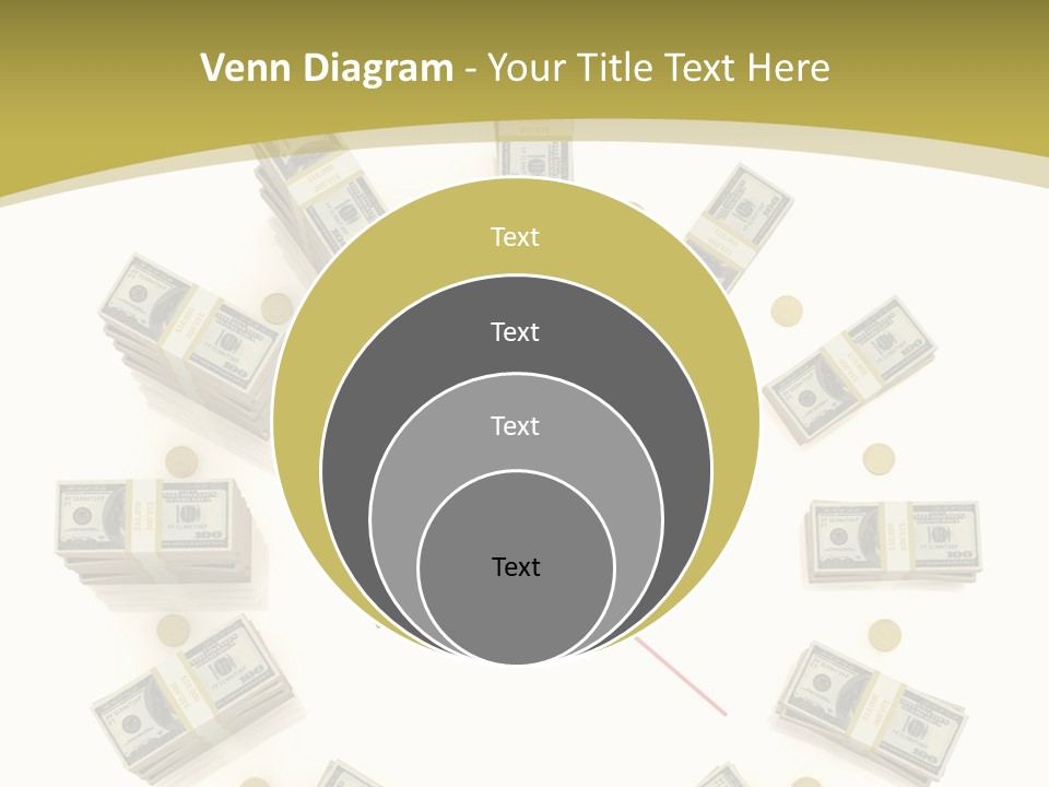 A Clock With Money On The Face Of It PowerPoint Template
