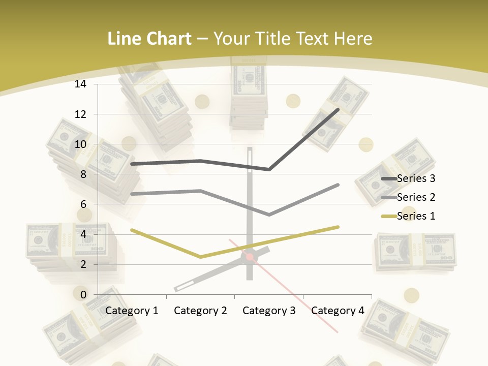 A Clock With Money On The Face Of It PowerPoint Template