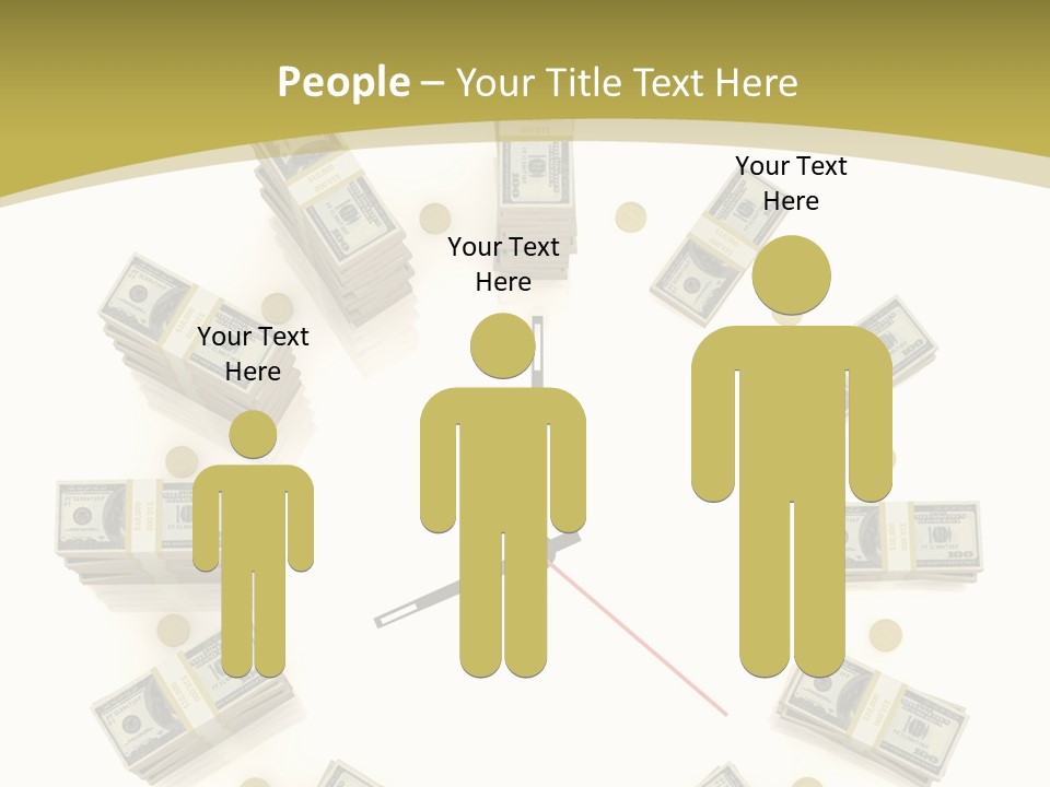 A Clock With Money On The Face Of It PowerPoint Template