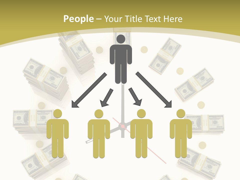 A Clock With Money On The Face Of It PowerPoint Template