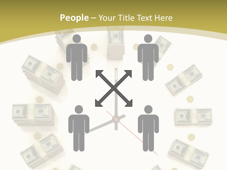 A Clock With Money On The Face Of It PowerPoint Template