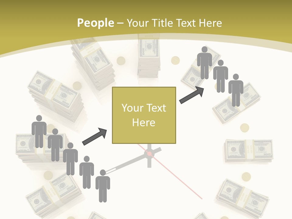 A Clock With Money On The Face Of It PowerPoint Template