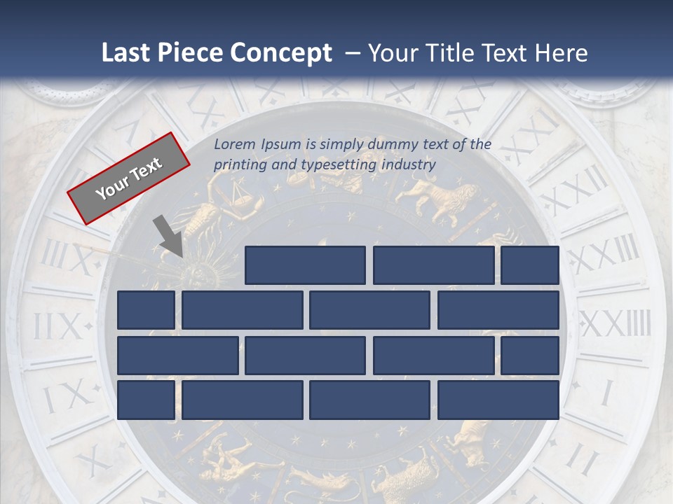 A Blue And Gold Clock With Zodiac Signs On It PowerPoint Template