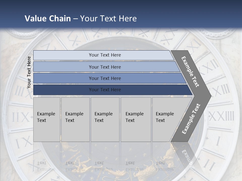A Blue And Gold Clock With Zodiac Signs On It PowerPoint Template
