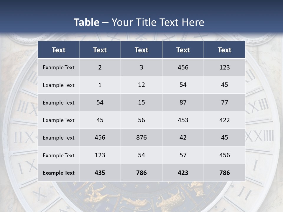A Blue And Gold Clock With Zodiac Signs On It PowerPoint Template