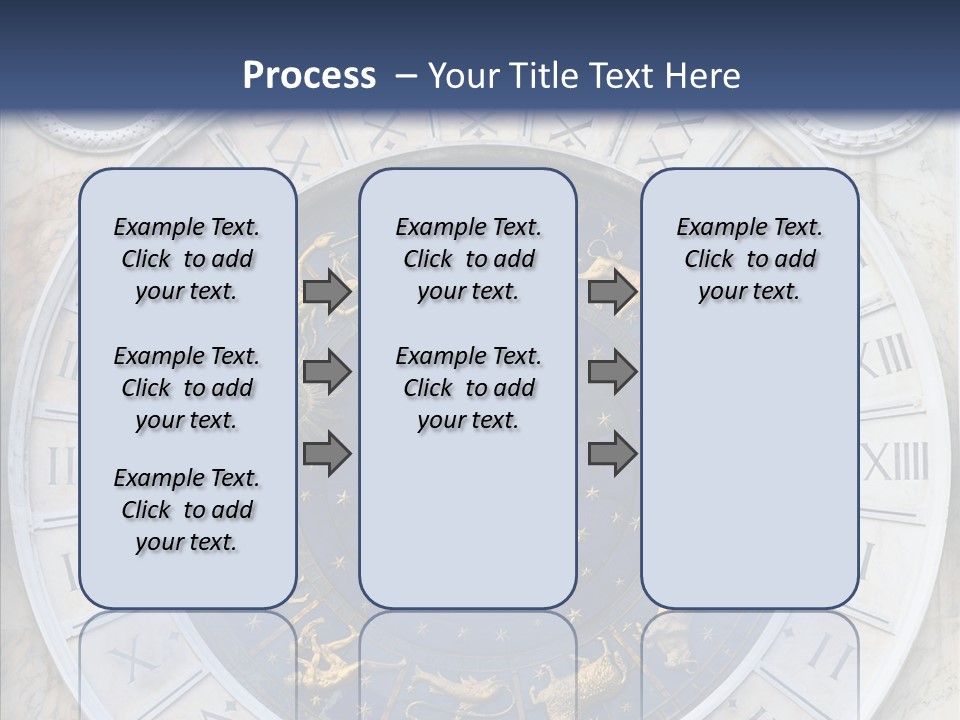 A Blue And Gold Clock With Zodiac Signs On It PowerPoint Template