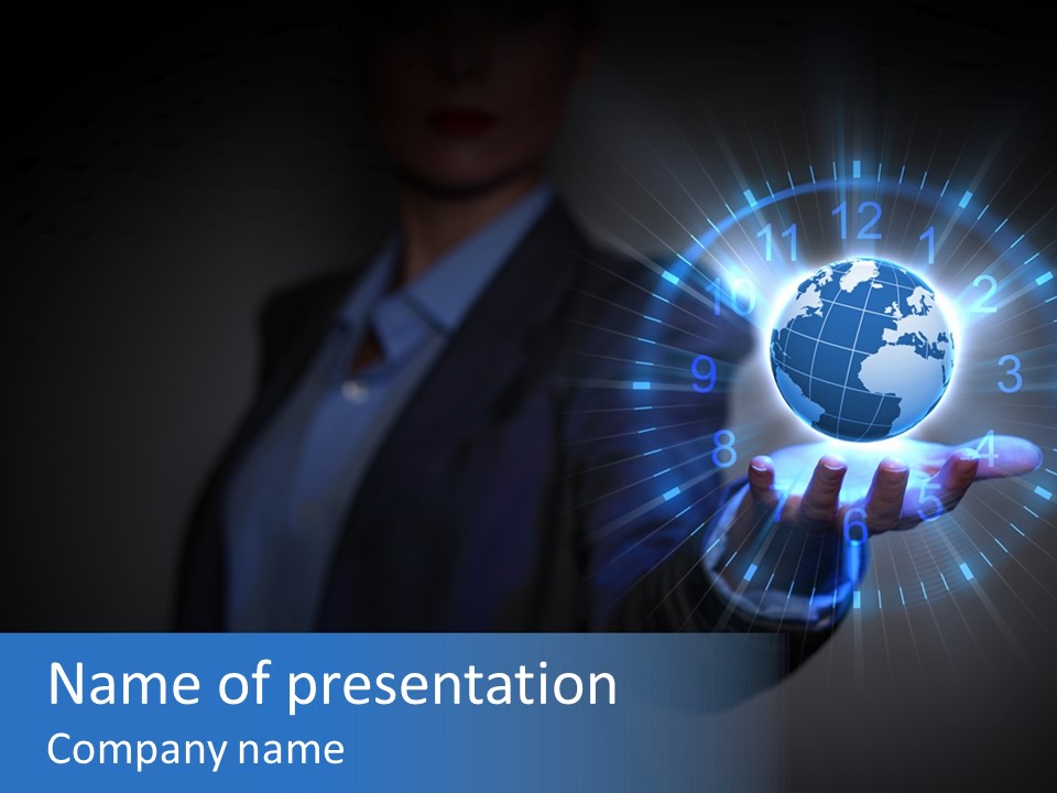 A Person Holding A Globe In Their Hand PowerPoint Template