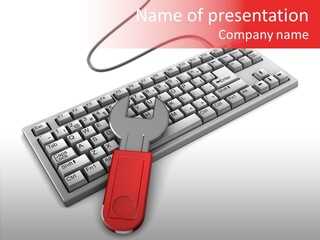 White Warranty Typing PowerPoint Template