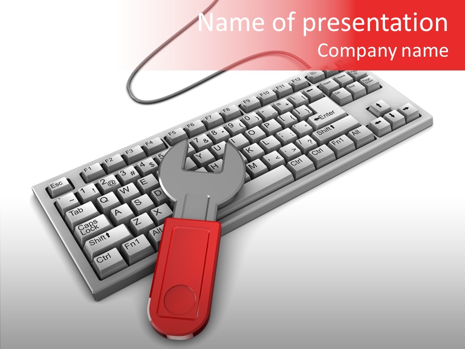 White Warranty Typing PowerPoint Template