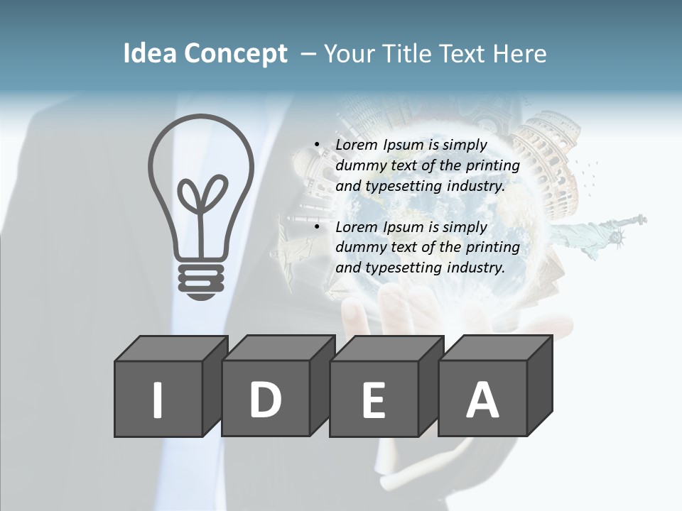 Aircraft Blue Stress PowerPoint Template