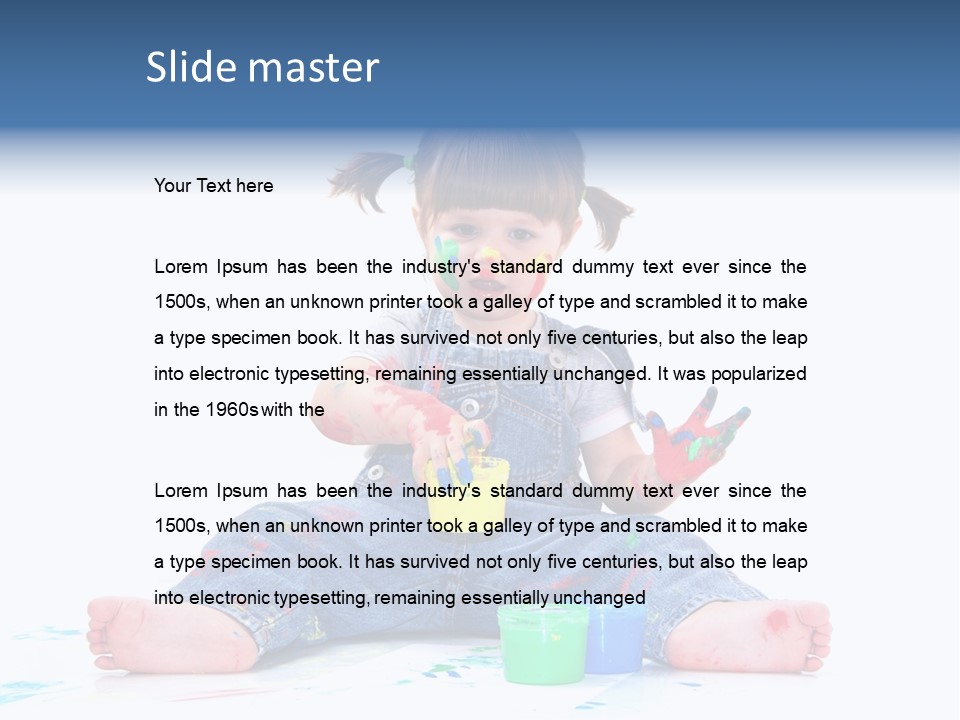 Felice Arte Sfondo Bianco PowerPoint Template