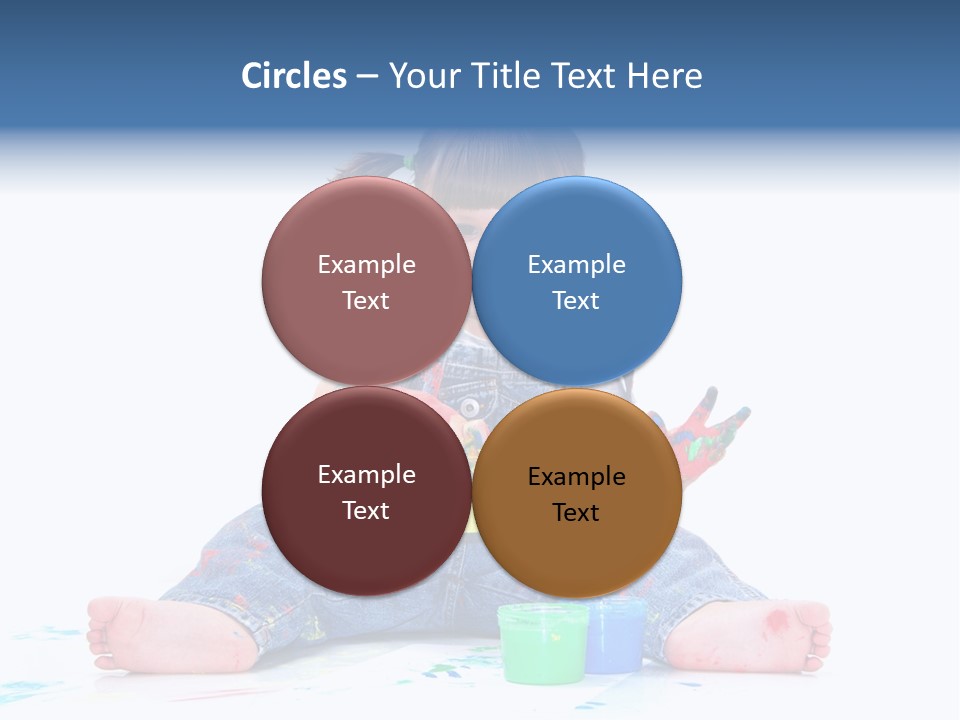 Felice Arte Sfondo Bianco PowerPoint Template