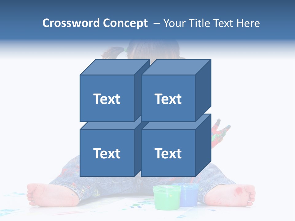 Felice Arte Sfondo Bianco PowerPoint Template