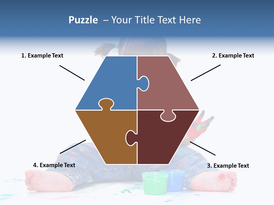 Felice Arte Sfondo Bianco PowerPoint Template